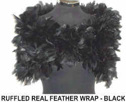 Ruffled REAL FEATHER BLACK WRAP.jpg (34336 bytes)