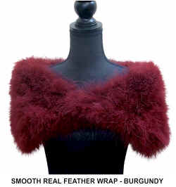 Smooth Real Feather Wrap - Burgundy.jpg (36420 bytes)