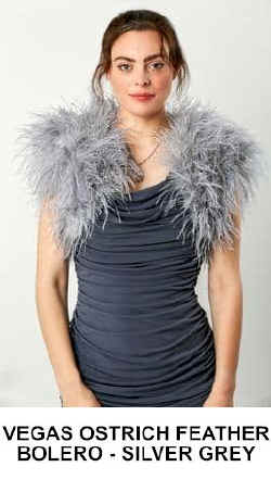 VEGAS OSTRICH FEATHER BOLERO  SILVER GREY.jpg (23895 bytes)